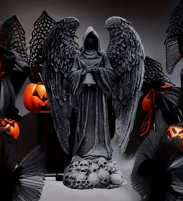 12.4 in Death Angel Resin,hard plaster, soap, beeswax candle mold