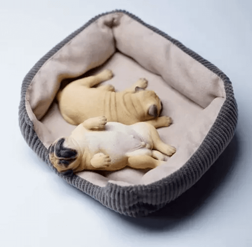 Resin mold pug dog set Figurines silicone mold 0-9935