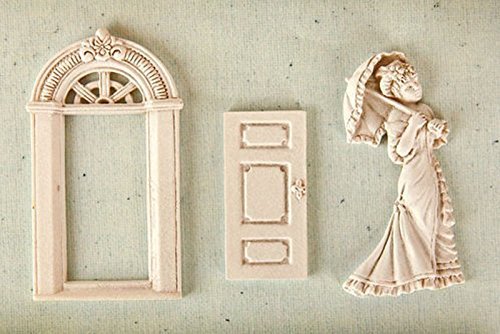 door Window Victorian Girl with Umbrella Mold Sugarcraft Molds Polymer Clay Cake Border Mold Soap Molds Resin Candy Chocolate Cake Decorating Tools