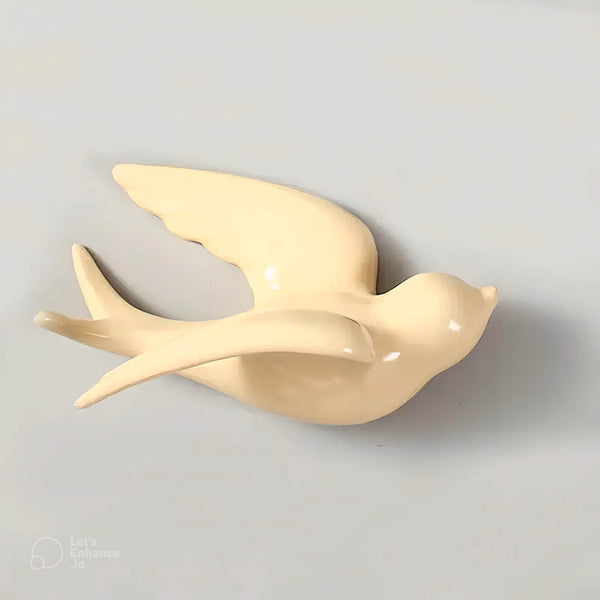 Minimalist bird in flight with wide wings and curved tail, created using a white silicone mold for resin casting only – not for soap, plaster, or candle making.