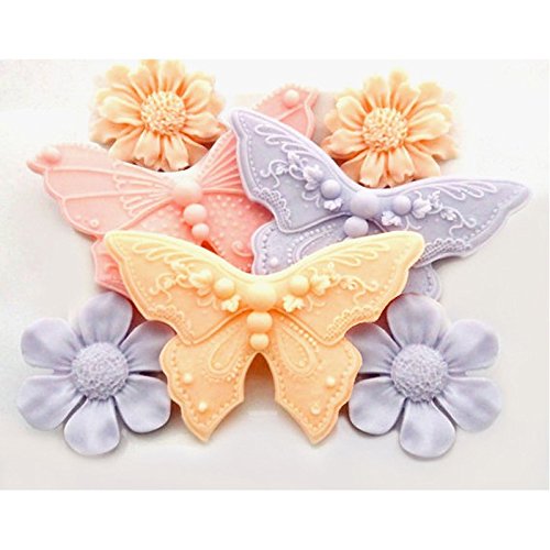 Medium Flower Set mold,fondant cake molds chocolate soap candle moulds