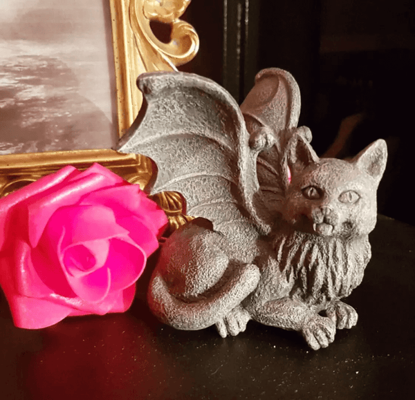 4 in Gothic Cats beeswax Candle, resin, plaster, soap silicone mold