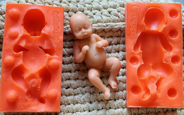 silicone, resin baby doll making mold,3D nake baby mold 50-8
