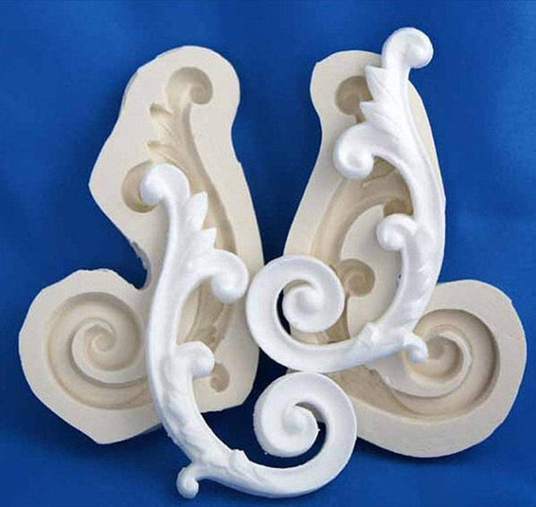 Scroll - Single Fancy-right & Left Mold 0 Sugarcraft Molds Polymer Clay Cake Border Mold Soap Molds Resin Candy Chocolate Cake Decorating Tools