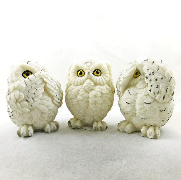 THREE  OWLS Resin, plaster, candle, soap mold