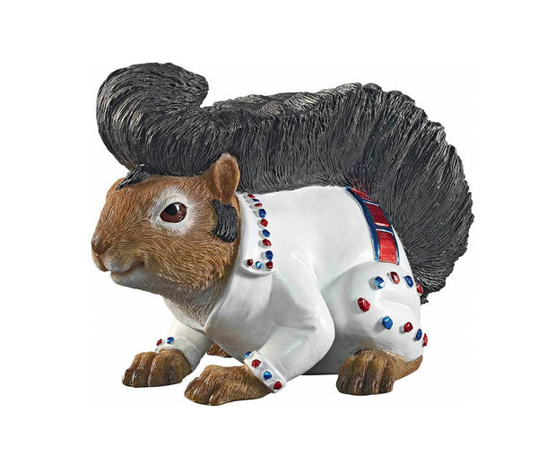 Elvis squirrel silicone mold for crafting in resin, plaster, soap, or candle wax. Finished figure shown for reference.

