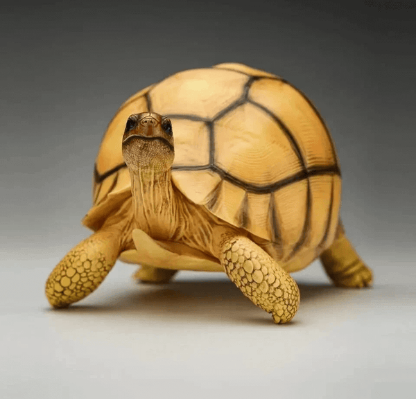 Realistic full-body sea turtle figure created from silicone mold, detailed shell and limbs


