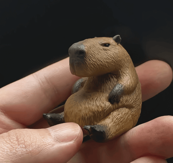 Making a miniature capybara figure using a white silicone mold – seated pose, smooth texture, highly detailed animal casting