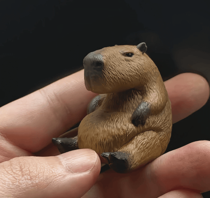 Making a miniature capybara figure using a white silicone mold – seated pose, smooth texture, highly detailed animal casting