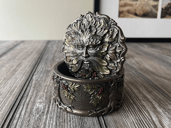 Green Man Trinket Box Resin, plaster mold