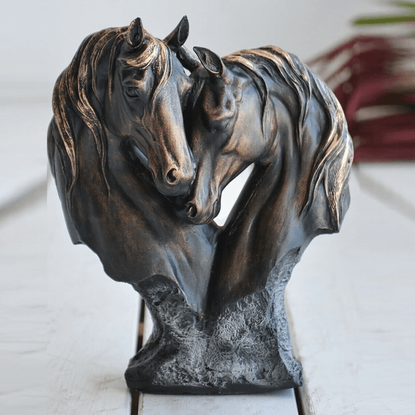 14 in Loving Horses mold Resin, plaster, soap, beeswax candle mold