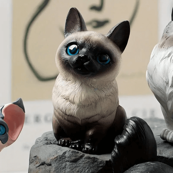 Siamese cat silicone mold for creating detailed pet-themed sculptures, ideal for resin, plaster, or soap art. Great for memorial gifts or decorative displays.

