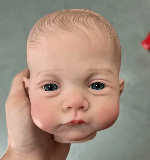 Making realistic baby boy doll head with peaceful expression using silicone mold for resin, candle, soap, or plaster casting