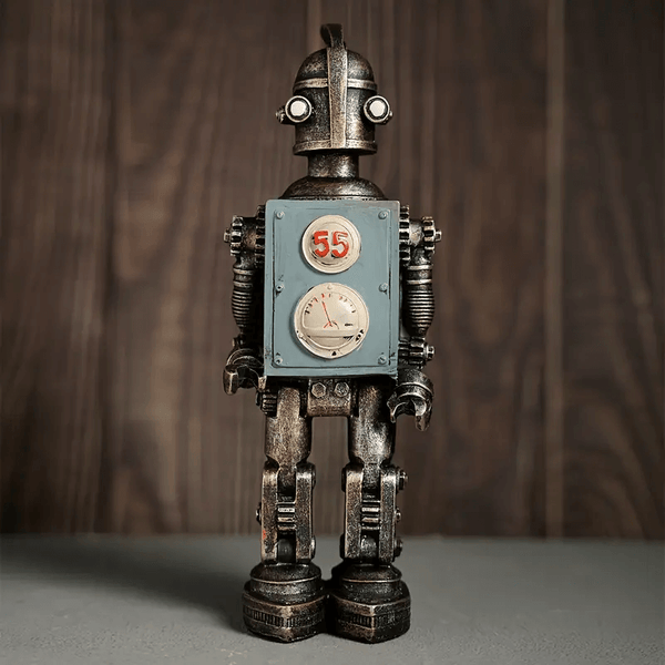 American Robot silicone mold for crafting vintage-style robots using resin, plaster, soap, or candle wax. Ideal for tech decor and novelty gifts.

