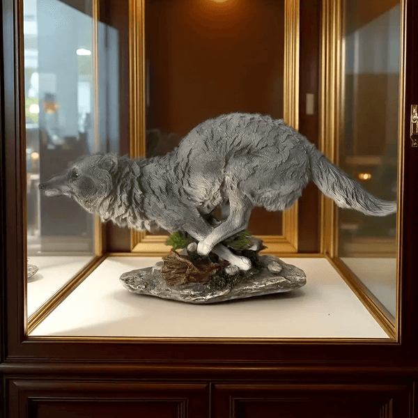12.6 in wolf Resin, plaster, candle, soap silicone mold 0-92
