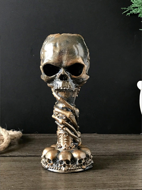 skull Resin, plaster, soap, Beeswax candle mold