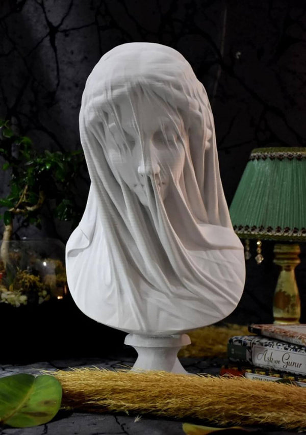 8 in Veiled Virgin Statue Resin, plaster, soap, candle mold