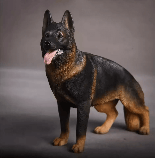 German Shepherd silicone mold for crafting realistic dog figurines, ideal for memorials, décor, and collectible animal sculptures.

