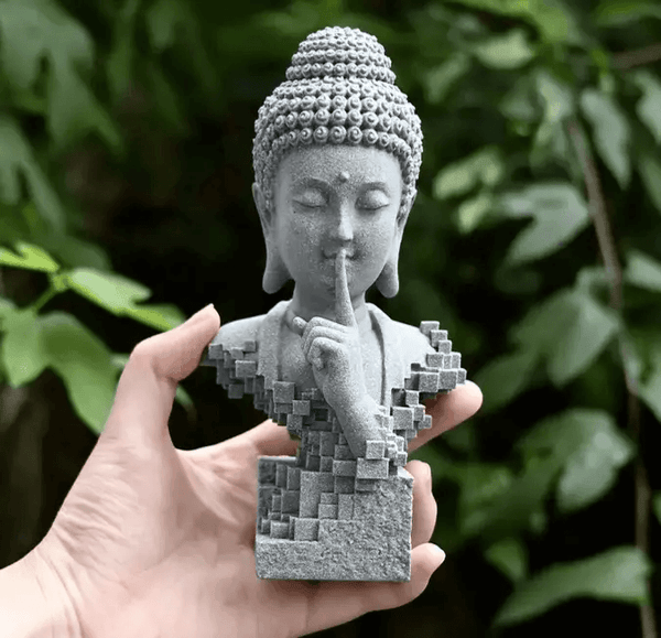 6.3 in Silence is golden, Buddha Resin, plaster, candle, soap mold