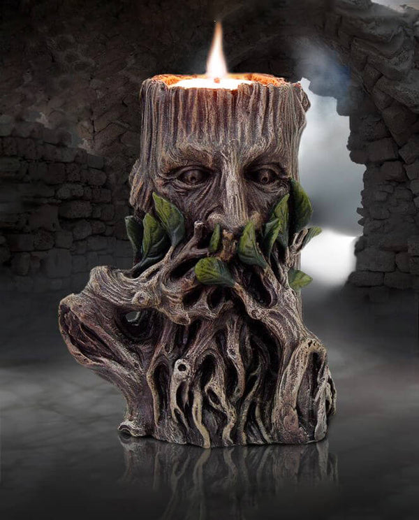 Green Man silicone mold featuring a forest spirit face with leafy details for resin, plaster, soap, or candle crafting.

