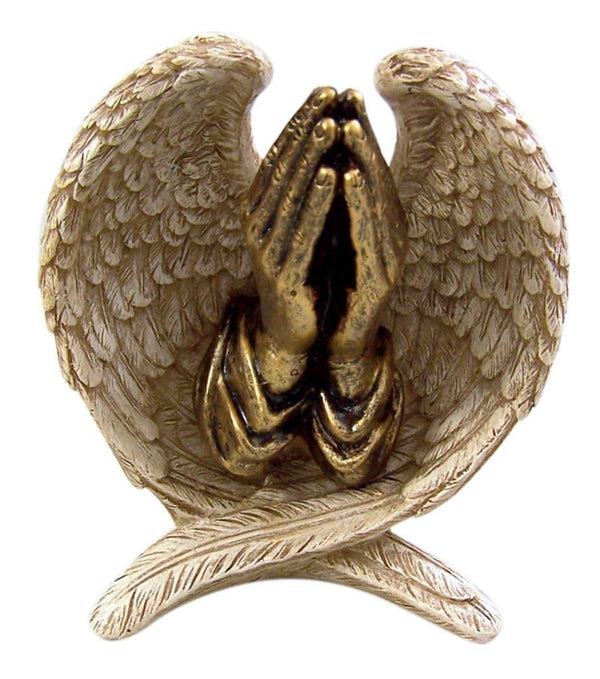 Angel Wings with Praying Hands  Resin, plaster, soap, beeswax candle mold 0-75