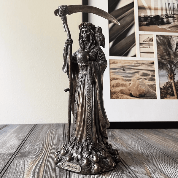 Santa Muerte Statue Resin, plaster, beeswax candle, soap mold