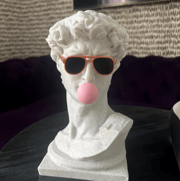 7 in David Bust with Gum Resin, plaster, soap, beeswax candle mold 9-8