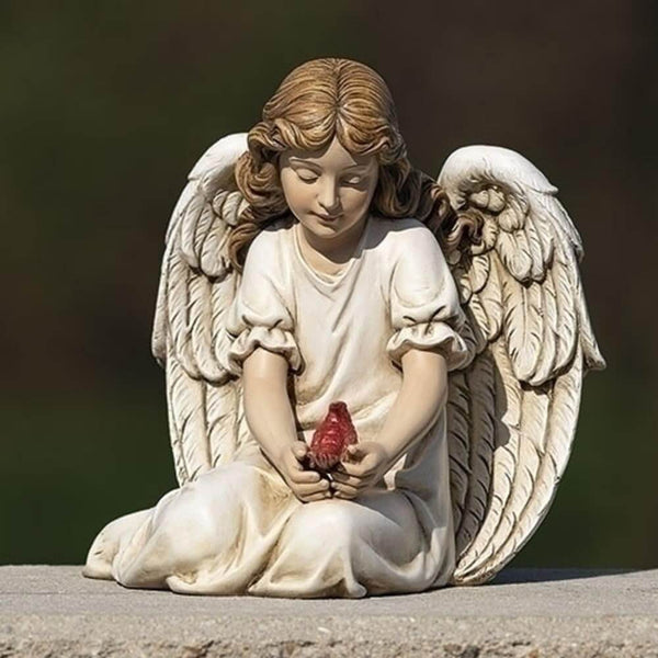 Angel with Cardinal Resin, plaster, soap, beeswax candle mold