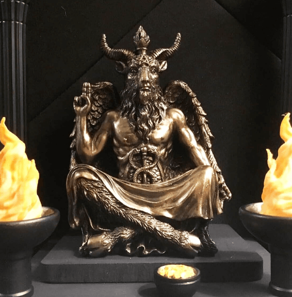 4 3/4" in Baphomet Statue Resin, plaster, beeswax candle, soap mold