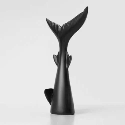 Shark tail silicone mold, sculptural shark tail leaping from base for resin, plaster, soap, or beeswax candle projects.

