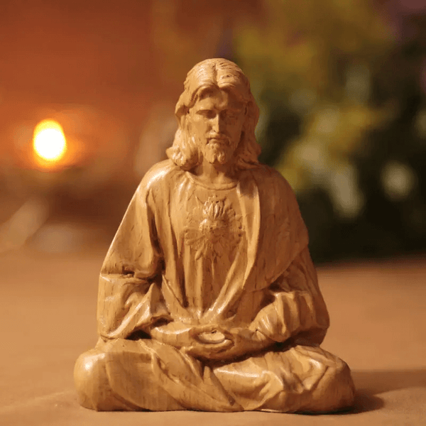  Seated Jesus silicone mold, perfect for resin and plaster casting, made from high-quality silicone.


