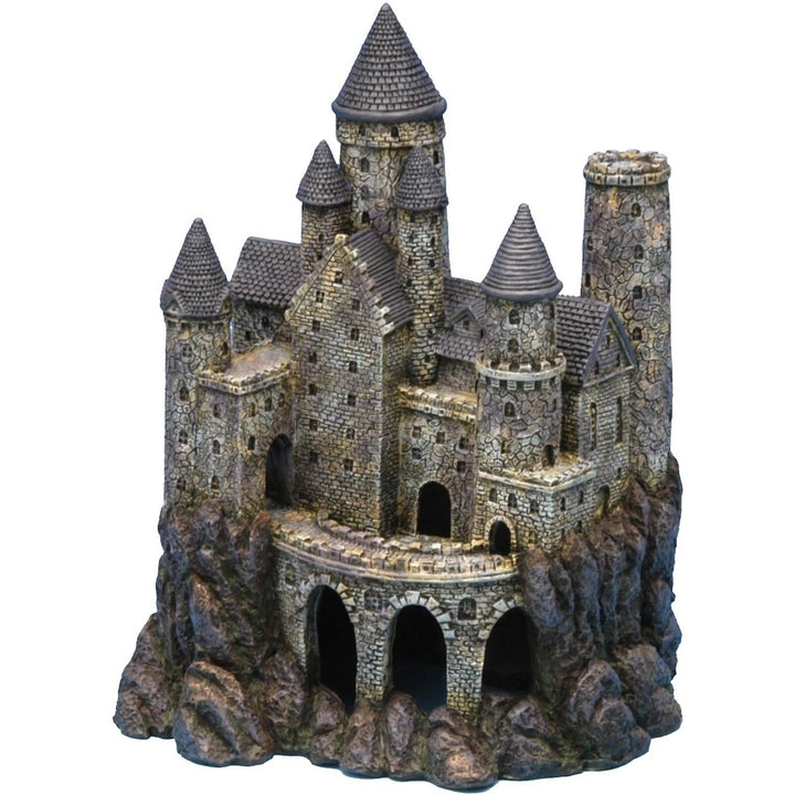 Gothic fantasy castle with turrets, towers, and arched entrances, crafted from silicone mold for medieval-themed decor



